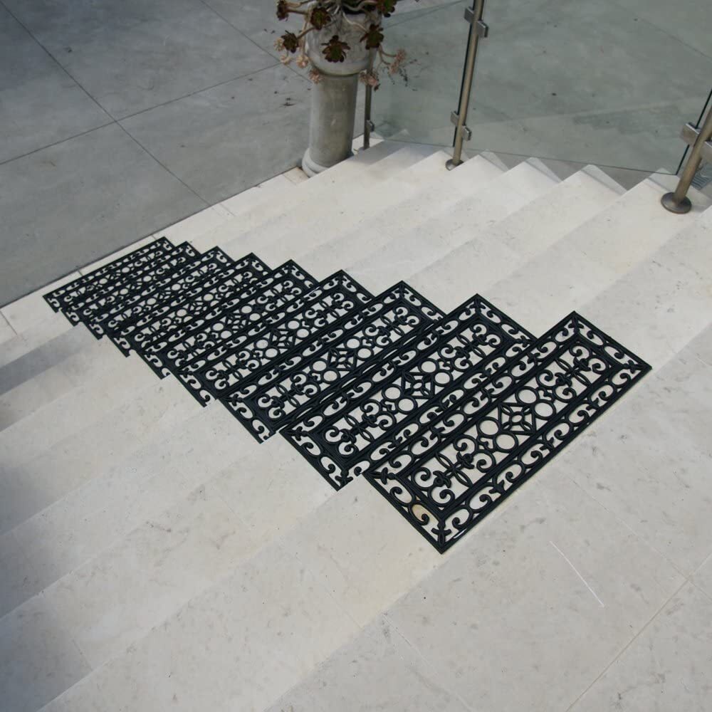 5x Rubber Stair Treads Non Slip Safety Outdoor Porch Floor Step Mats Staircase