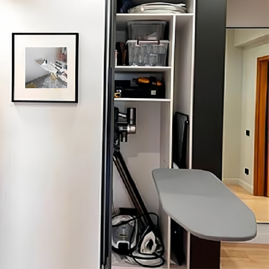 Hidden Ironing Board Wardrobe Cabinet Built-In Push Drop Down Ironing Board