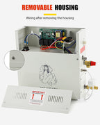 9KW Steam Generator Machine Auto Drain Sauna Bath Shower Heating for Space 9m³