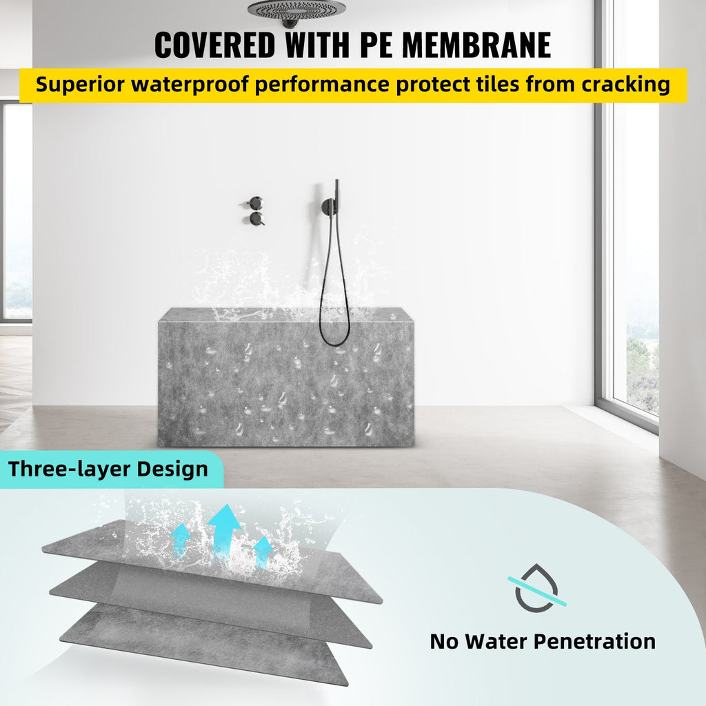 Rectangular Shower Bench, Tile-Ready & Waterproof, 38.2x11.4x20"