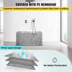 Rectangular Shower Bench, Tile-Ready & Waterproof, 38.2x11.4x20"