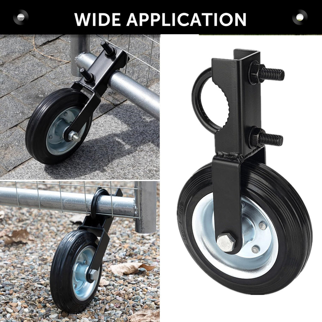 6" Gate Wheel Caster for Metal Swing Gate with 1-5/8" Thru 2" Gate Frames Wheel