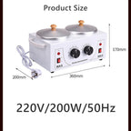 220V Double Wax Pot Warmer Waxing Machine For Full Body Adjustable Temperature