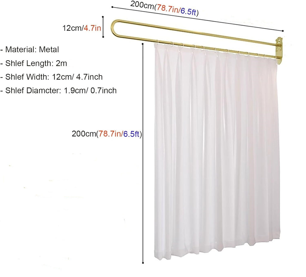Privacy Partition Curtains U-Shape Room Divider for Beauty Salons Hospitals SPA