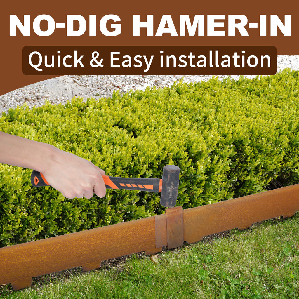 6Pcs 6M Landscape Lawn Edging Garden Edging Borders Yard Patina Garden Border AU