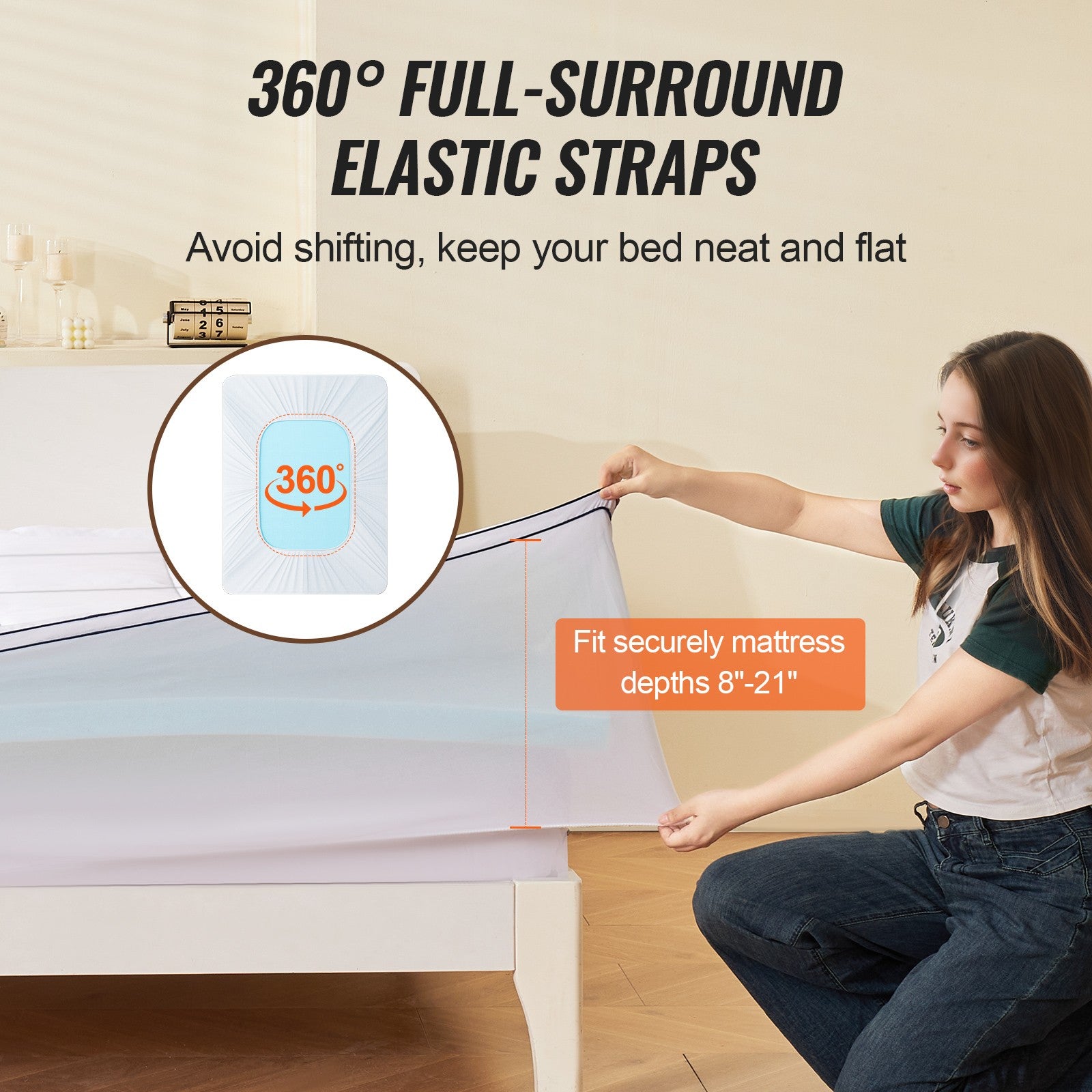 King Size Memory Foam Mattress Topper with Cooling Gel, 101.6 mm Thickness