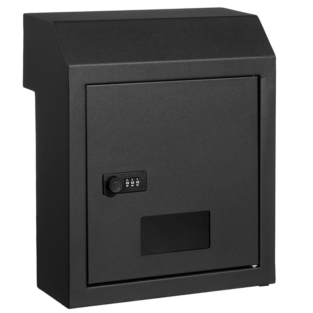 Secure Through-Door Key Drop Box with Combination Lock in Black
