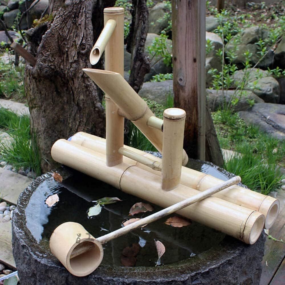 Bamboo Accents Zen Fountains Kit with Pump Adjustable Spout Smooth Matte Finish