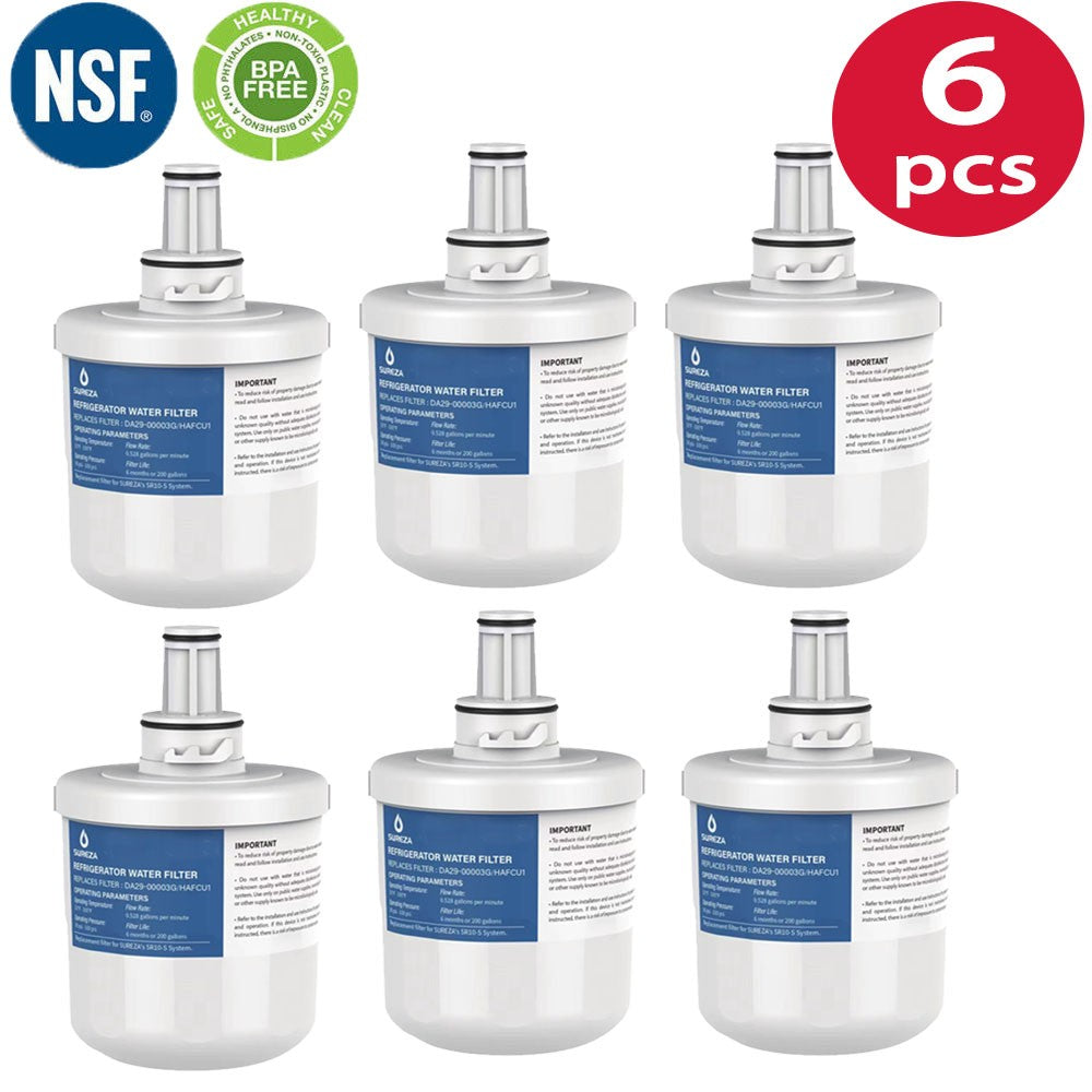 6PK Samsung DA29-00003G / F / A / Fine series SAMSUNG Ice&Water Fridge Filter