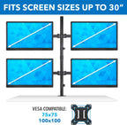 Quad Monitor Desk Mount 4 Monitor Stand Adjustable Screen Stand Can Tilt Swivel