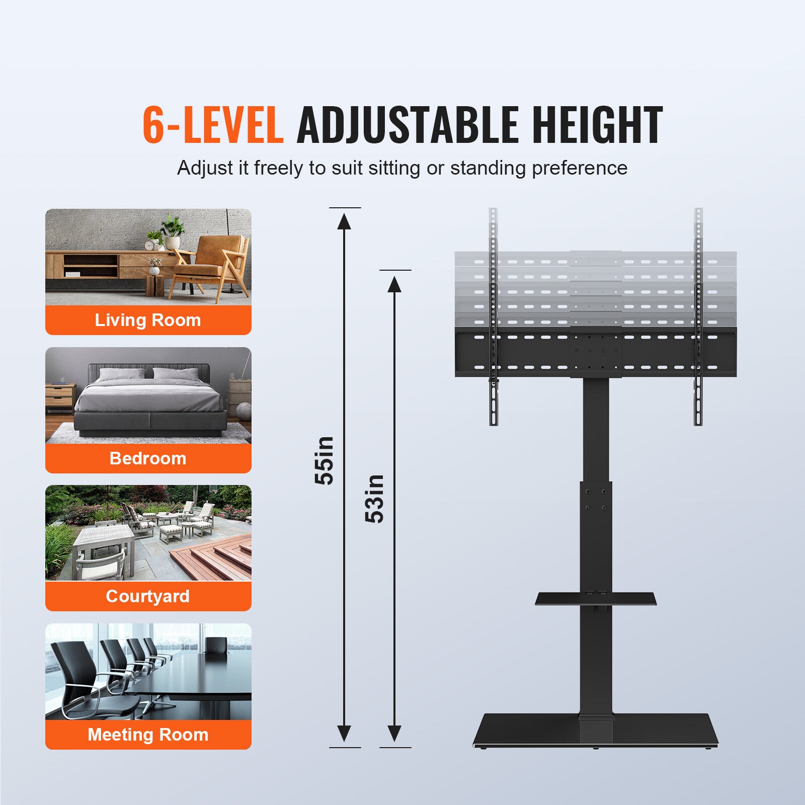 Universal TV Stand Mount with Swivel Feature for 32-85 Inch LED LCD TVs