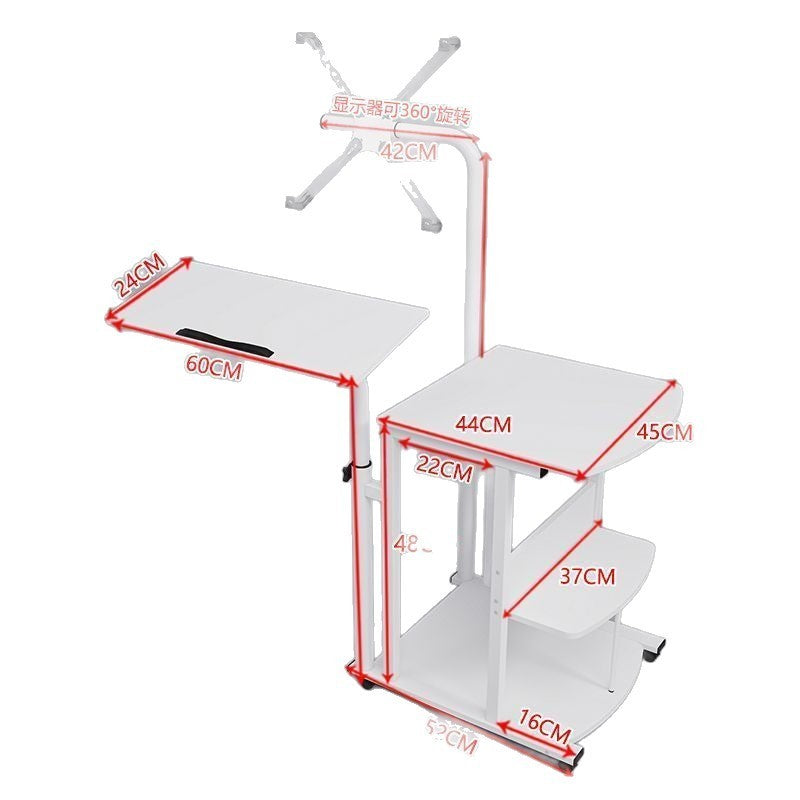 Overbed Bedside Table Standing Desk Hanging Laptop Computer Height Adjustable
