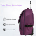 19'' Wheeled Rolling Backpack for Men Women Business Laptop Travel Bag AU