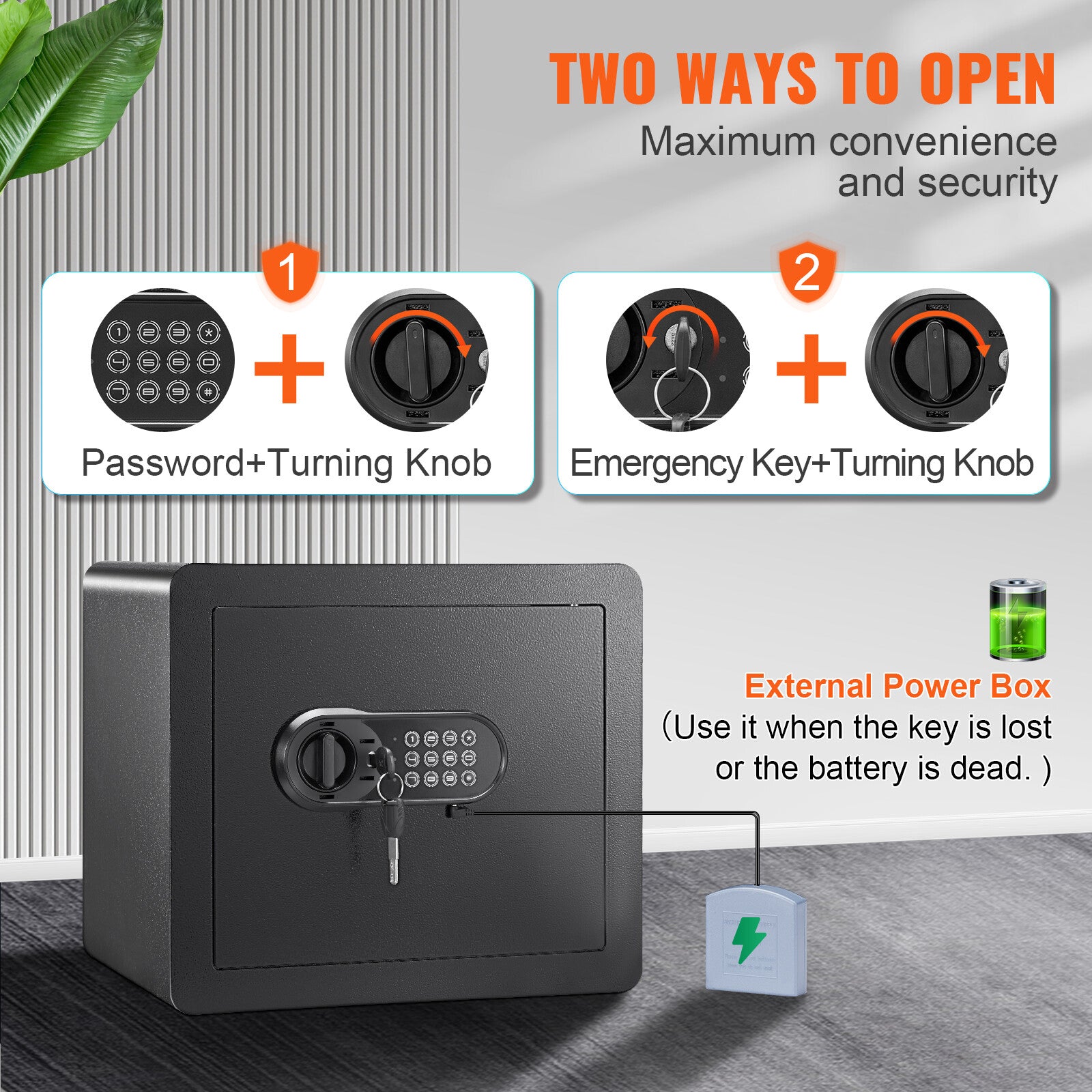 1.2C Steel Digital Safe Box with Dual Lock System for Home or Office Use