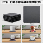 10Pack Square Slate Drink Coasters 4 Inch Slate Stone Coasters Bulk Cup Coasters