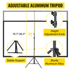 100" Portable Projector Screen with Adjustable Tripod for Indoor & Outdoor Use