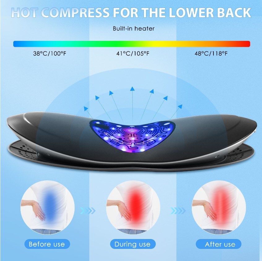 Electric Lumbar Traction Massager Adjustable Intensity Lower Back Pain Relief AU