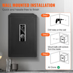Digital Safe Box with Fingerprint and Password Lock, 2.2C Capacity, Steel Home Office Security