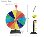 12" Spinning Prize Wheel 12 Slots Tabletop Spinner for Trade Show Carnival Party
