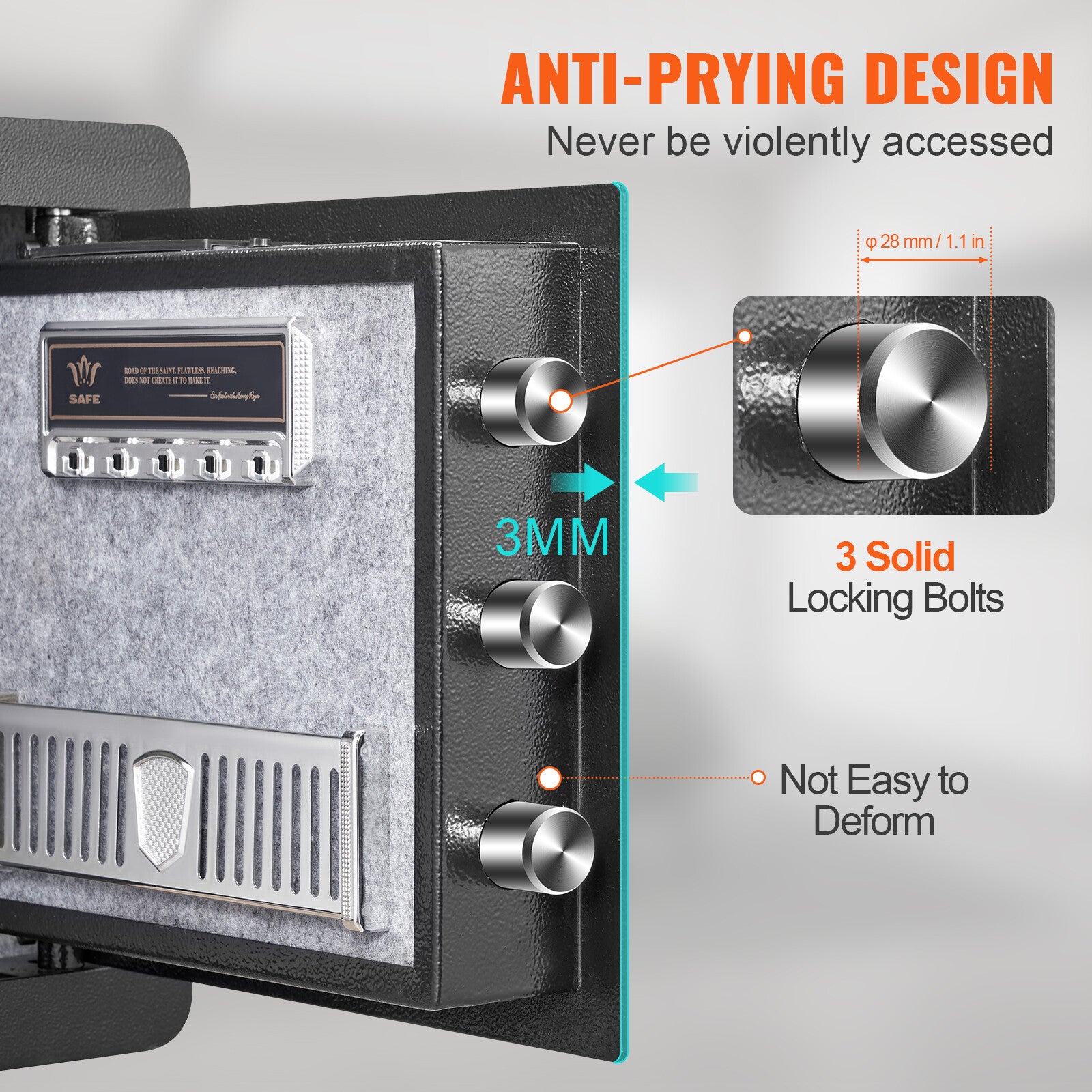 1.2C Steel Digital Safe Box with Dual Lock System for Home or Office Use
