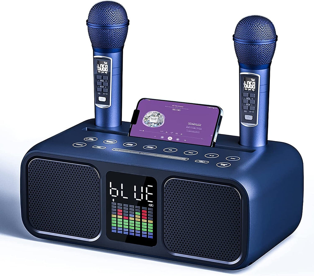 Bluetooth Karaoke Speaker & 2 Wireless Microphones Rechargeable Karaoke Machine