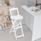 Bamboo Bar Stool Foldable Design W/ Ergonomic Backrest Space-saving For Bars