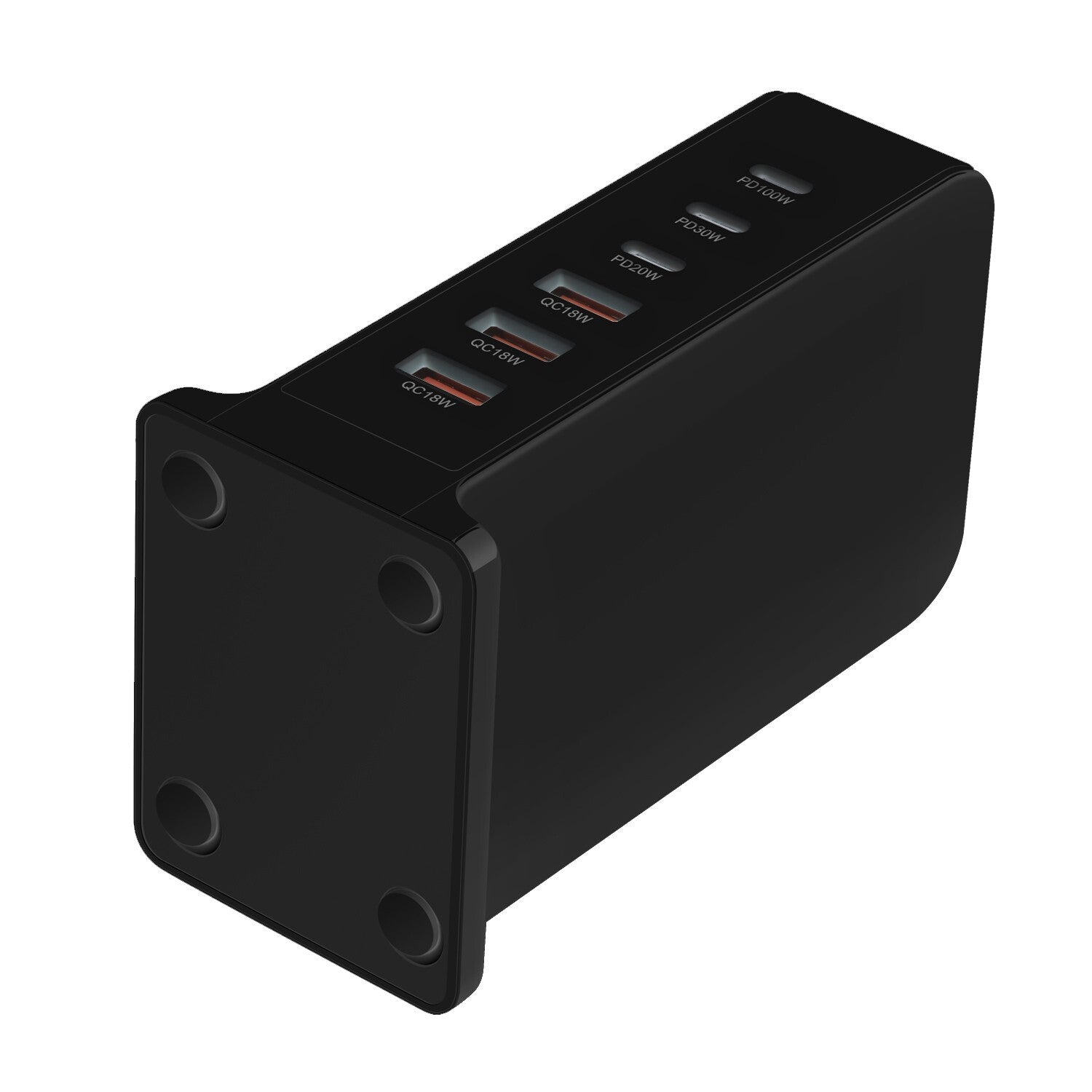 168W Gan 6 Port Charging Station 3 USB-C & 3 USB-A Desktop Charger Power Adapter