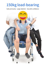 Aluminum Mobile Shower Toilet Commode Chair Bathroom Bedside Footrest Wheelchair