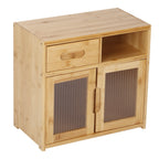 Bamboo Countertop Cupboard 2 Tier Pantry Kitchen Desk Tea Coffee Storage Cabinet
