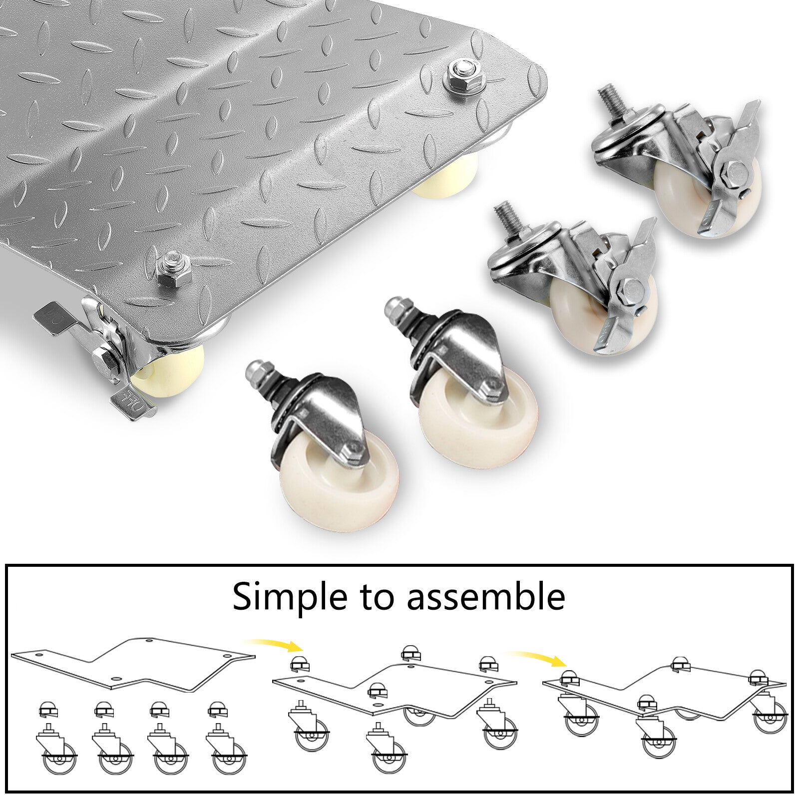 Heavy Duty Car Dolly Set with 4400lbs Capacity for Easy Vehicle Mobility