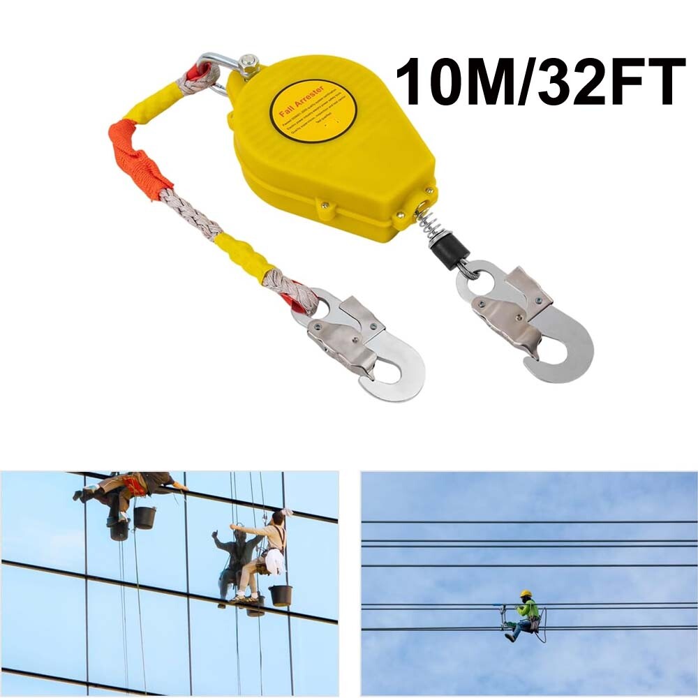 10M Portable Self Retracting Lifeline Safety Tool Lanyard Leash Fall Arrester