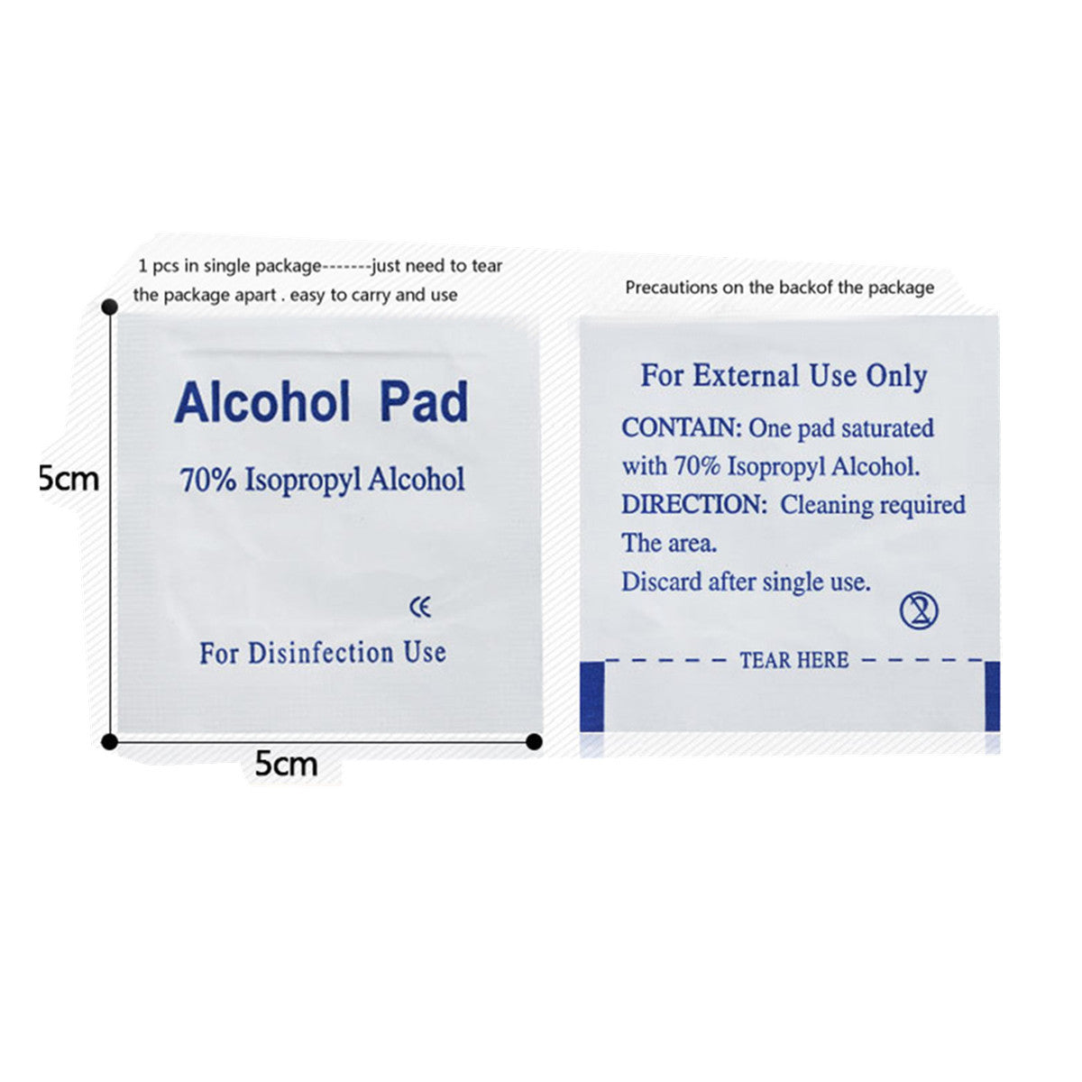 500Pcs 75% Alcohol Pad Antiseptic Swab Wipes Disposable Nail Cleanser Skin Prep