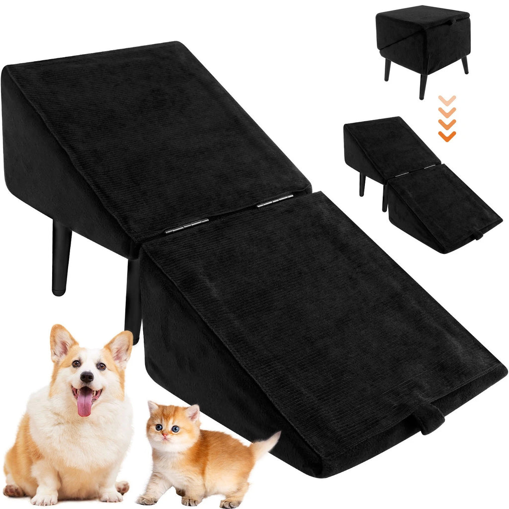 Dual-Purpose Ottoman Dog Ramp Split Dog Staircase Ramp For Dogs Cats Nonslip AU