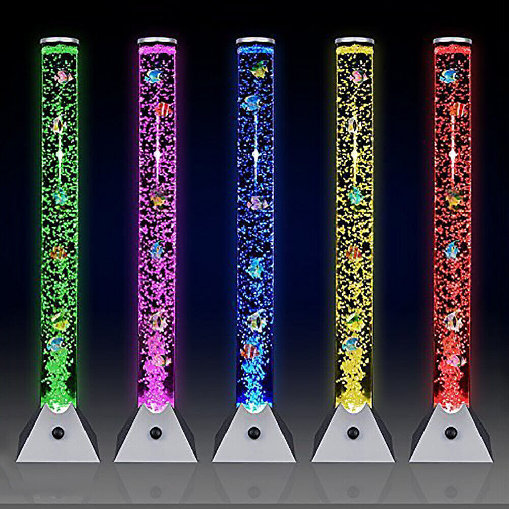 LED 7 Color Changing Aquarium Bubble Light Fish Floor Water Lamp Tower Tube AU