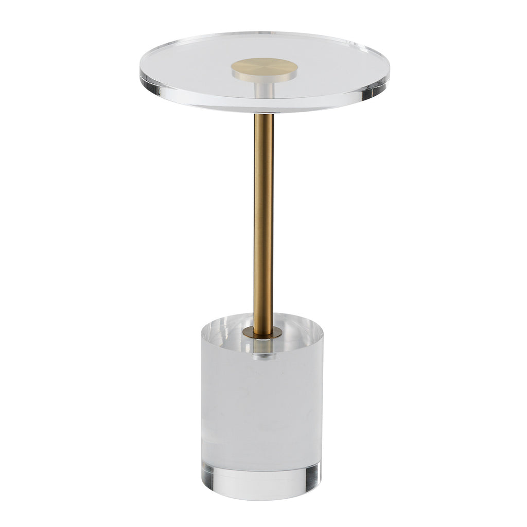 Clear Acrylic End Table with Solid Base, 11.9x21.4 in, Stylish and Durable Side Table