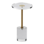 Clear Acrylic End Table with Solid Base, 11.9x21.4 in, Stylish and Durable Side Table
