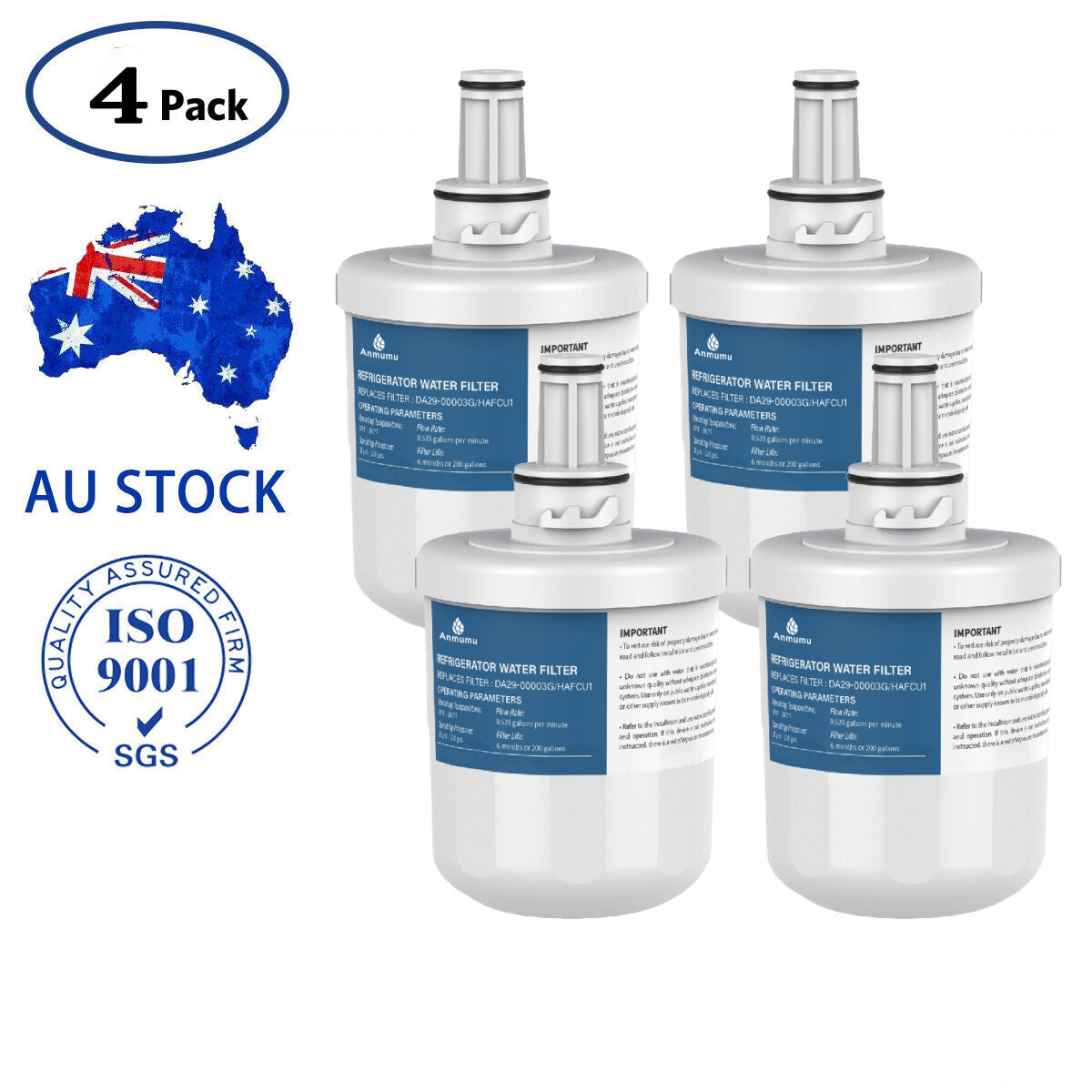 Samsung Fridge Ice & Water Filter Replacement Pack - DA29-00003G / F / A Compatible