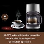 5-Cup Drip Coffee Maker Automatic  Americano Coffee Machine Stainless Filter