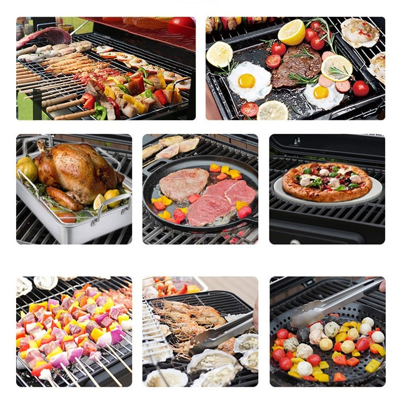 Folding Barbecue Grill Portable Charcoal Grill with Rotating Cooking Griller AU