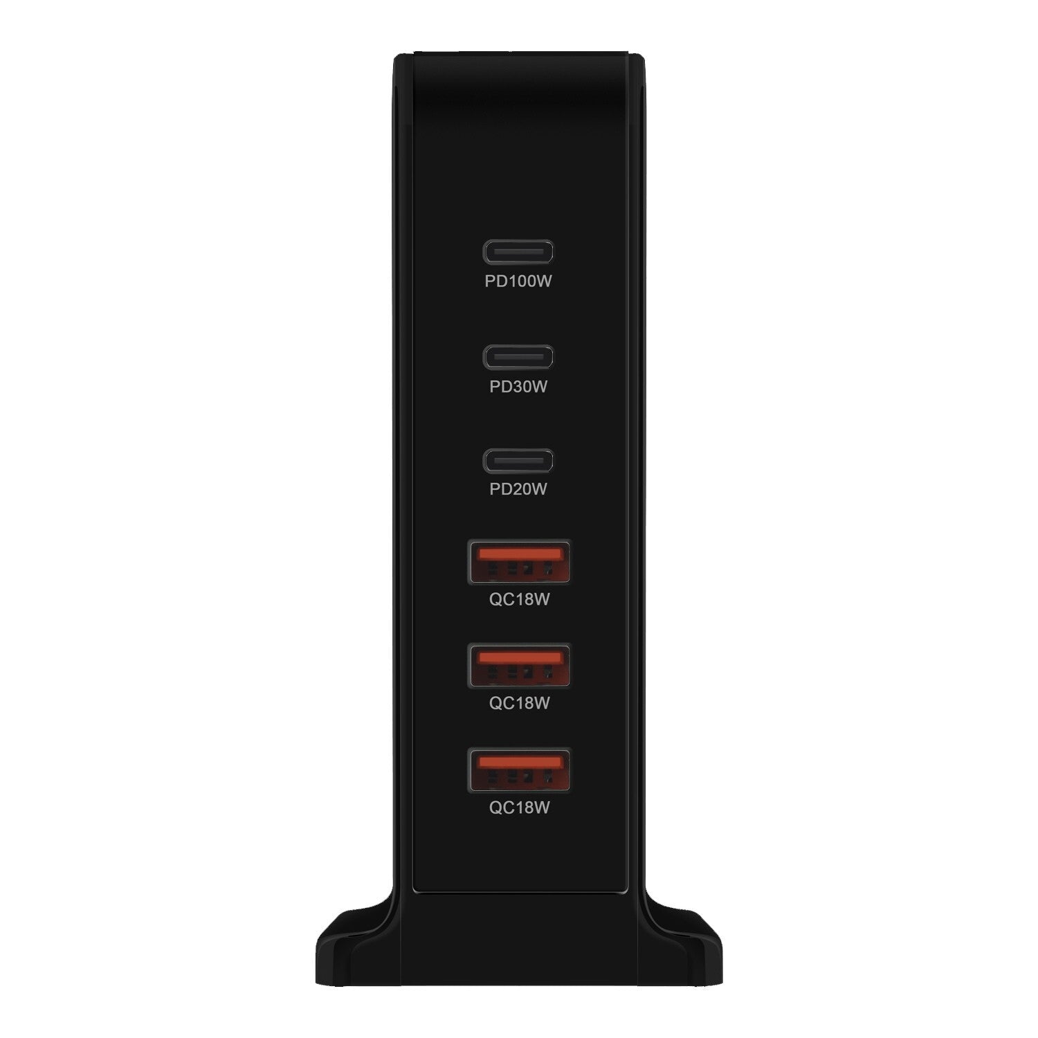 168W Gan 6 Port Charging Station 3 USB-C & 3 USB-A Desktop Charger Power Adapter