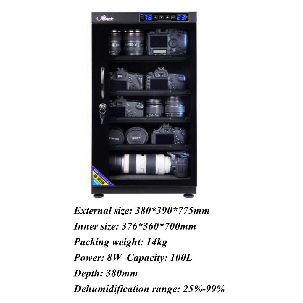 100L Digital Dehumidify Dry Cabinet Camera Lens Electronic Equipment Storage Box