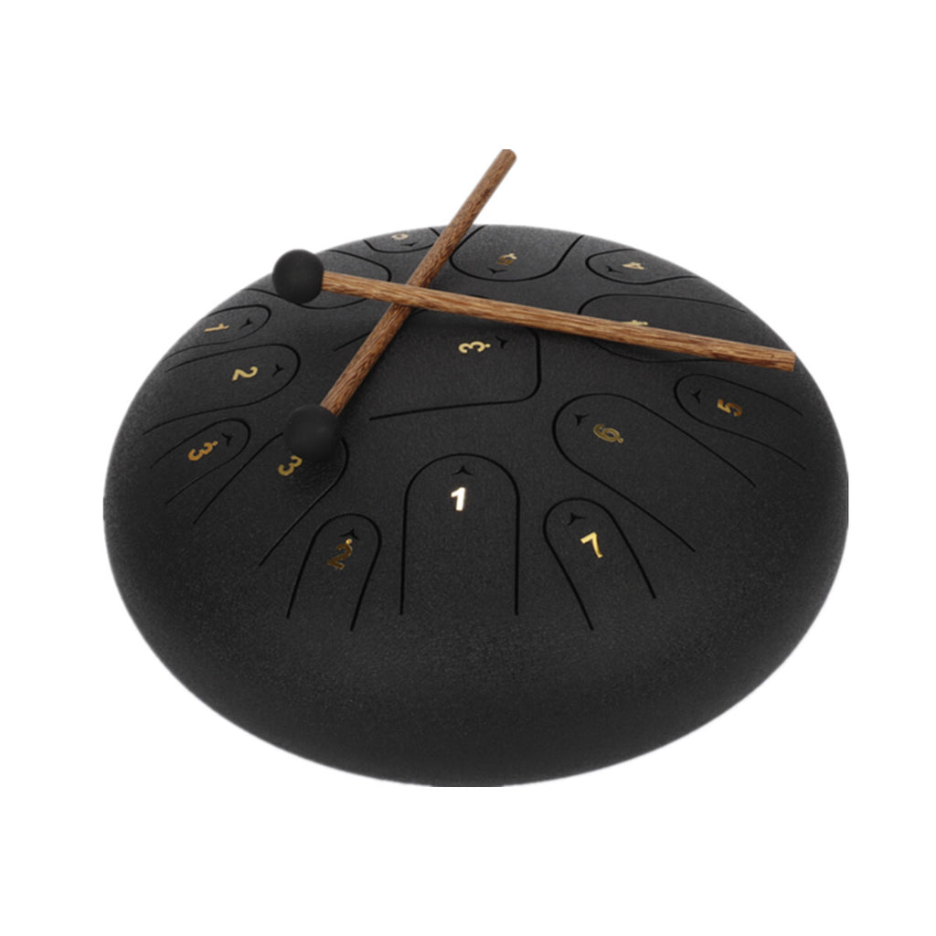 12" Handpan 15 Notes Steel Tongue Drum Percussion Instrument C Major Music
