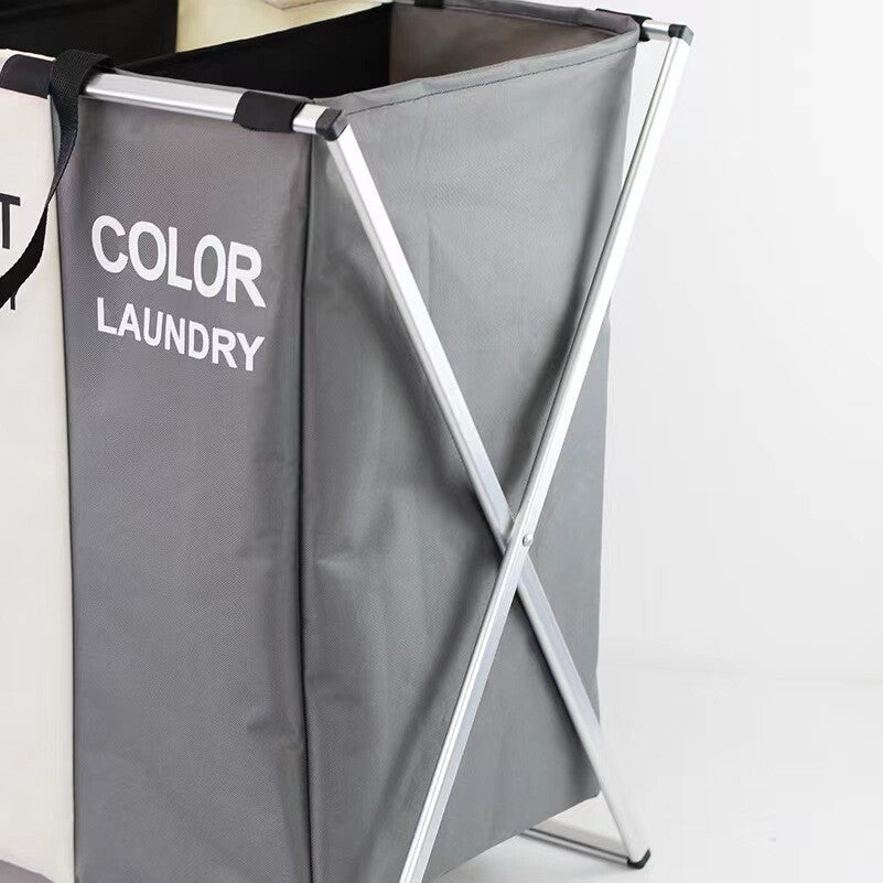 3 Sections ollapsible Laundry Hamper Basket Washing Bin Cloth Organiser Storagev