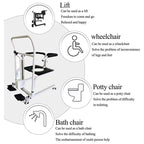 Transfer Lift Chair for Elderly Height Adjustable Electric Wheelchair 180° Split