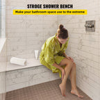 Rectangular Shower Bench, Tile-Ready & Waterproof, 38.2x11.4x20"