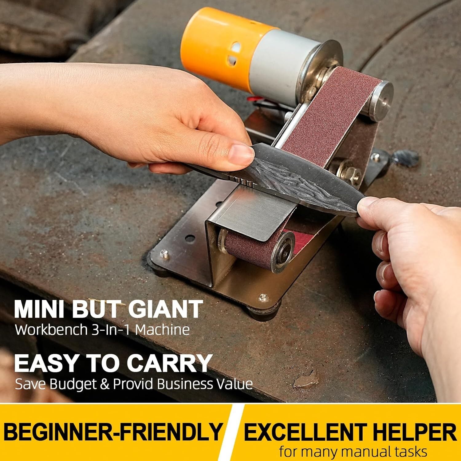 Electric Mini Belt Sander Knife Sharpener Speed Control Small Grinder Machine AU