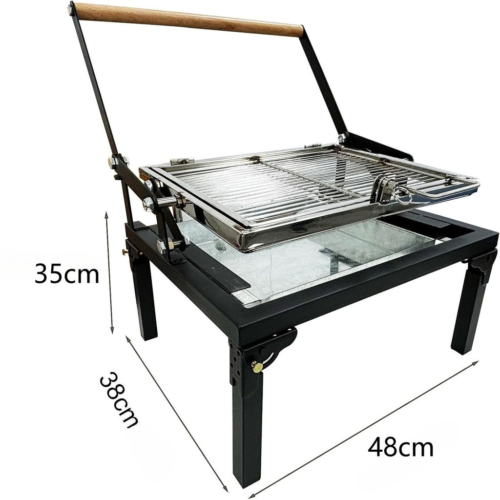 Folding Barbecue Grill Portable Charcoal Grill with Rotating Cooking Griller AU