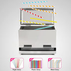 Straw Dispenser Holder Storage Stainless Steel Pencil Box for School Bar Kitchen