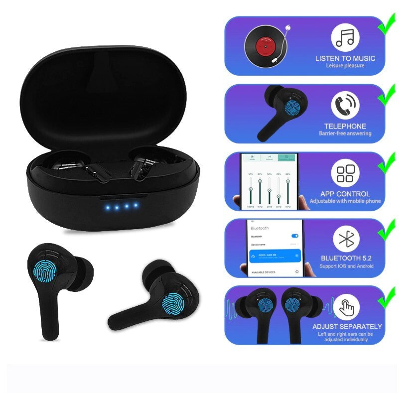 Bluetooth Hearing Aid Rechargeable Hearing Aids Severe Hearing Loss Amplifier