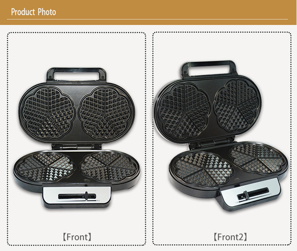 Electric Waffle Maker for Classic Heart Waffles Baking Non-Stick Breakfast Maker